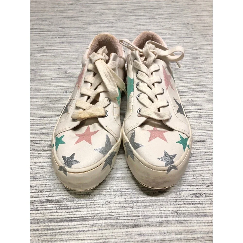 Zara Girls Youth Bamba Glitter Star Vegan Leather Sneakers size 33 EU 1.5 US - Picture 7 of 8